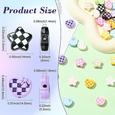 36Pcs 18 Styles Hounds Tooth Pattern Paint Alloy Beads FIND-CJ0003-27-1