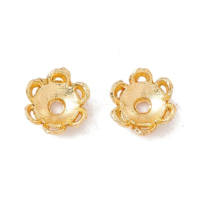 6-Petal Brass Bead Caps LS-KK-A162-03G-1