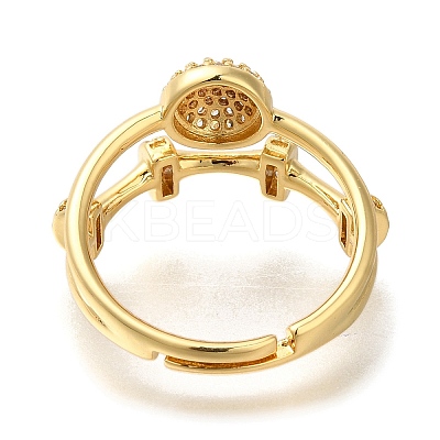 Adjustable Rack Plating Brass Micro Pave Cubic Zirconia Rings for Women LS-RJEW-S244-01G-A-1