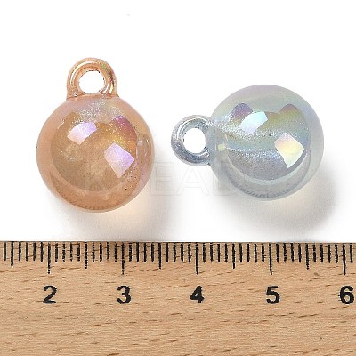 UV Plating Luminous Rainbow Iridescent Acrylic Beads LACR-R001-16A-1