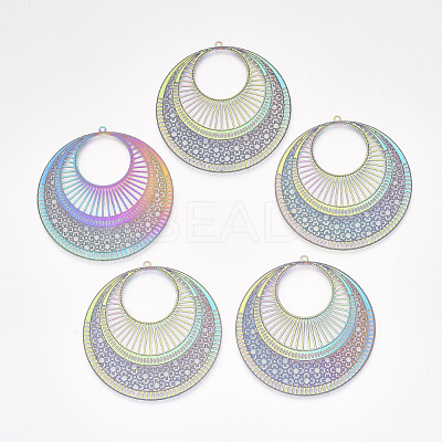 Ion Plating(IP) 304 Stainless Steel Filigree Pendants X-STAS-S108-42-1