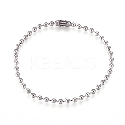 Tarnish Resistant 304 Stainless Steel Ball Chain Bracelets LS-X-STAS-D233-01P-1