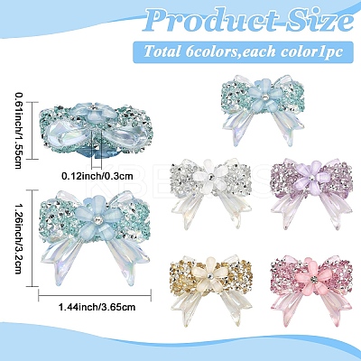 6Pcs 6 Colors Transparent Resin Beads RESI-YW0005-47-1