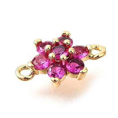 Brass Micro Pave Orchid Cubic Zirconia Links KK-D356-02A-G-1