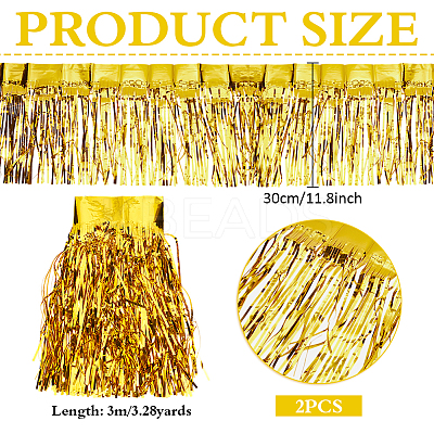 Plastic Foil Fringe Curtains DIY-WH0028-106C-1