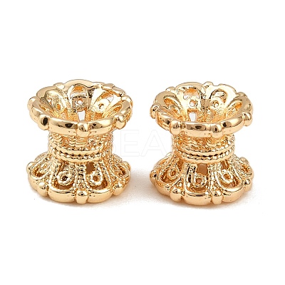 Brass Double Bead Caps KK-K407-42G-1