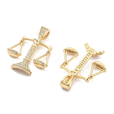 Rack Plating Brass Micro Pave Cubic Zirconia Pendants KK-H449-67G-02-RS-1