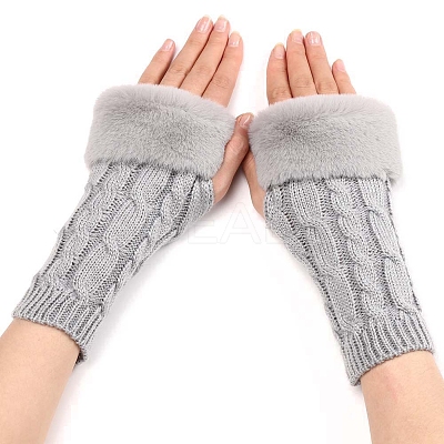 Acrylic Fibers Knitting Fingerless Gloves PW-WG53A2A-02-1