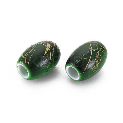 Baking Paint Opaque European Acrylic Beads MACR-S308-15A-1