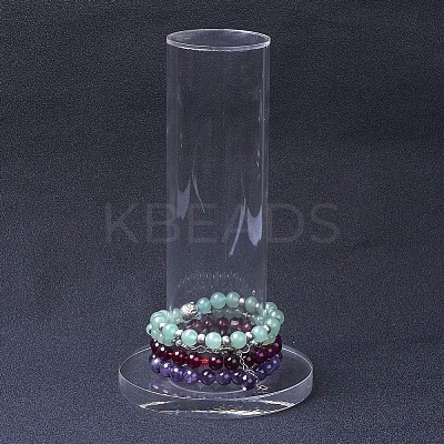 Organic Glass Vertical Tower Jewelry Bracelet Display Stand LS-BDIS-G005-02-1