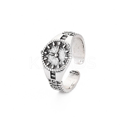 Watch Shape Open Cuff Ring RJEW-S038-212-1