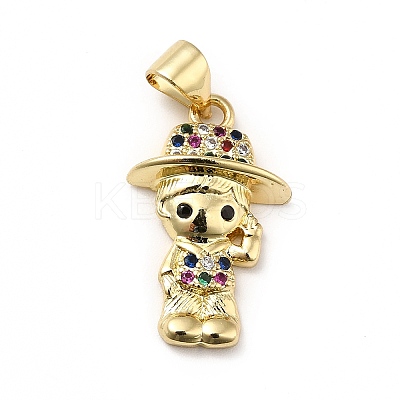 Brass Micro Pave Cubic Zirconia Pendants KK-H433-11B-G-1