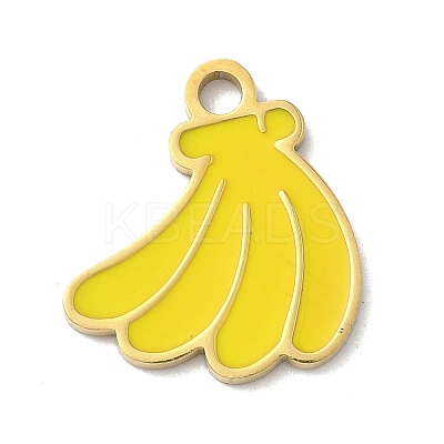 304 Stainless Steel Fruit Enamel Pendants STAS-G362-04G-05-1