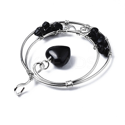 Natural Obsidian Big Pendants G-Q997-001B-1