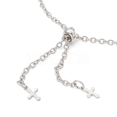 2.5MM 304 Stainless Steel Cable Chain Slider Bracelet Makings AJEW-JB01521-1