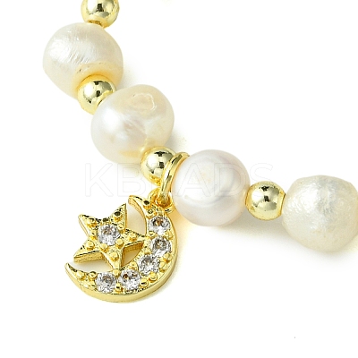 Natural Cultured Freshwater Pearl Beads Stretch Bracelets BJEW-JB10739-1