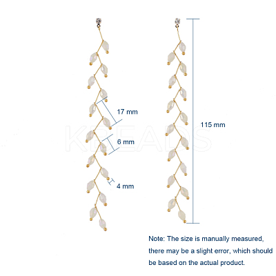 Electroplate Glass Beads Dangle Stud Earrings EJEW-JE03820-1