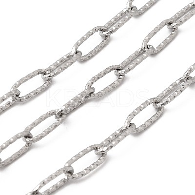 304 Stainless Steel Textured Paperclip Chains CHS-P029-01P-1