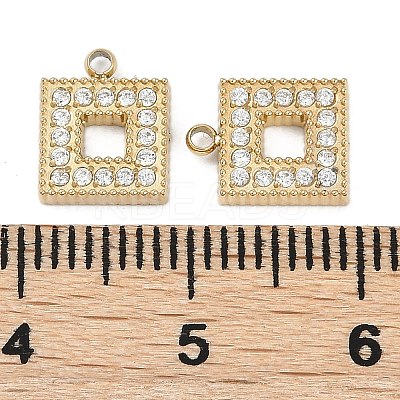 304 Stainless Steel Micro Pave Cubic Zirconia Pendants STAS-I325-025G-02-1