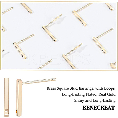 30Pcs Brass Stud Earring Findings KK-BC0009-06-1