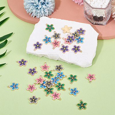 40Pcs 5 Colors Alloy Enamel Pendants ENAM-TA0003-45-1