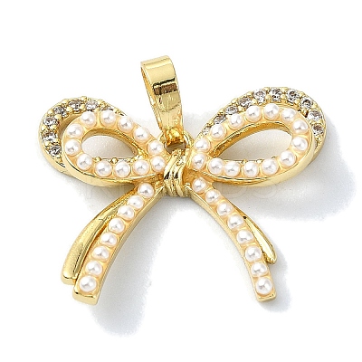 Rack Plating Brass Pave Cubic Zirconia Pendants KK-M282-31G-1