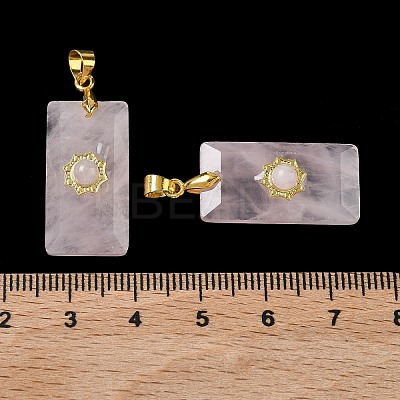 Natural Rose Quartz Faceted Pendants G-A298-01G-09-1