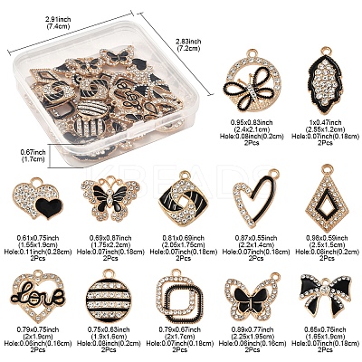 24Pcs 12 Styles Alloy Enamel Pendants ALRI-FS0001-04-1