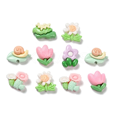 Opaque Resin Cabochons RESI-I068-04-1