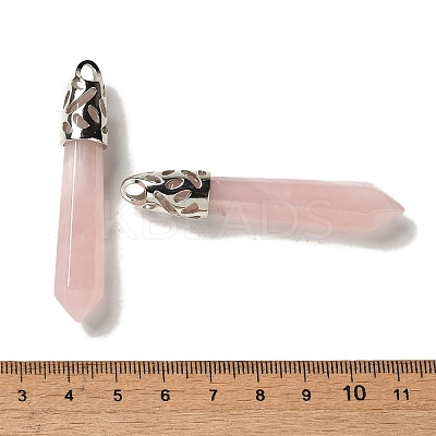 Natural Rose Quartz Pointed Big Pendants G-Z055-01P-14-1