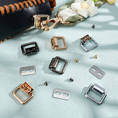 12 Sets 3 Colors Zinc Alloy Bag Suspension Clasps FIND-WR0008-45-1