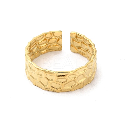 Ion Plating(IP) 304 Stainless Steel Cuff Wide Band Finger Rings RJEW-L107-011G-1
