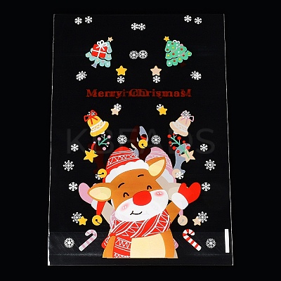 Christmas Theme Self-adhesive Plastic Bakeware Bag ABAG-F006-04-1