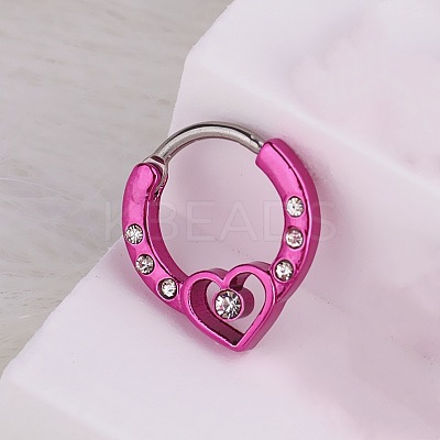316L Stainless Steel Micro Pave Cubic Zirconia Hoop Nose Rings WG5D603-10-1