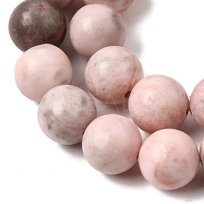 Natural Pink Zebra Jasper Beads Strands G-P231-01-10mm-1