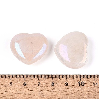 Electroplated Natural Rose Quartz Raw Heart Display Decorations G-N349-06A-1