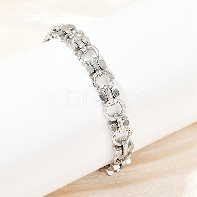 304 Stainless Steel Link Chain Bracelets BJEW-H207-01A-P-1