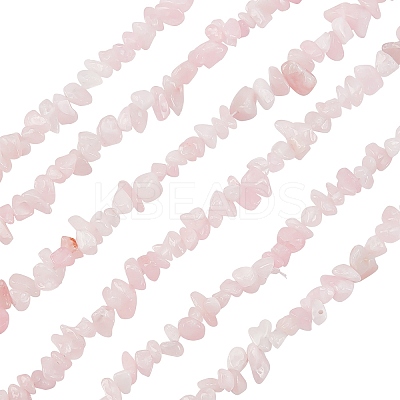 3 Strand Natural Rose Quartz Chip Bead Strands G-BC0001-23-1