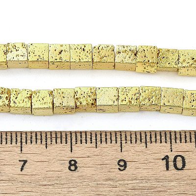 Electroplated Natural Lava Rock Beads Strands G-L606-E02-01B-1