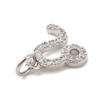 Brass Micro Pave Cubic Zirconia Charms KK-E077-02P-01-1