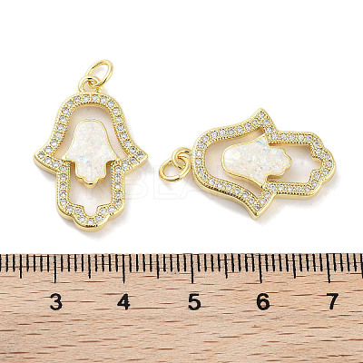 Brass Micro Pave Clear Cubic Zirconia Pendants KK-L213-039G-03-1
