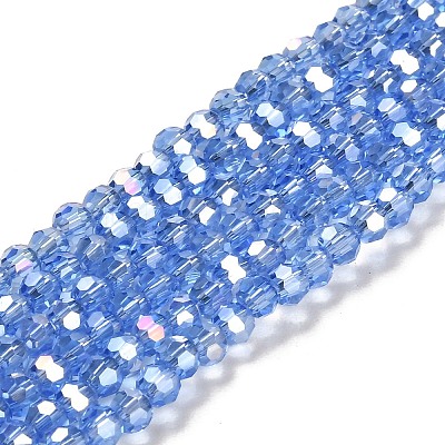 Electroplate Glass Beads Strands EGLA-R016-4m-17-1