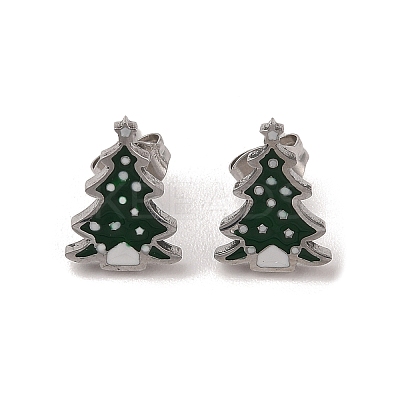 3 Pairs 3 Styles Christmas 304 Stainless Steel Hoop & Studs Earrings Set for Women EJEW-K279-12C-P-1
