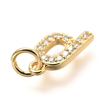Brass Micro Pave Cubic Zirconia Charms ZIRC-O037-24G-1