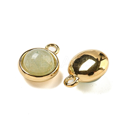 Natural Green Aventurine Half Round Charms STAS-L080-009G-03-1