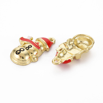 Rack Plating Light Gold Alloy Enamel Pendants ENAM-Q444-003-RS-1