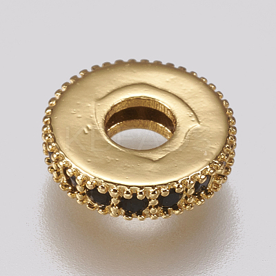 Brass Micro Pave Cubic Zirconia Bead Spacers LS-ZIRC-K074-11A-02G-1