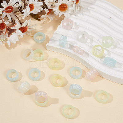50Pcs 5 Colros Luminous Silicone Anti-Skid Ring SIL-GO0001-23-1