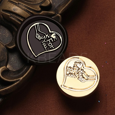 Give You My Heart Wax Seal Brass Stamp Heads AJEW-M038-01L-G-1
