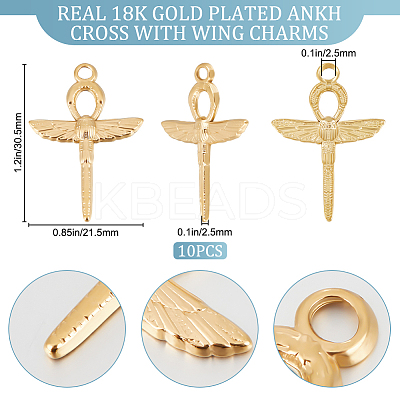 10Pcs 201 Stainless Steel Pendants STAS-BBC0003-06-1